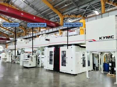 An integrated printing and coating line at 600meters/min